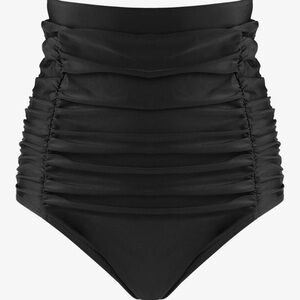 RELLECIGA Black Ruched Bikini Bottom